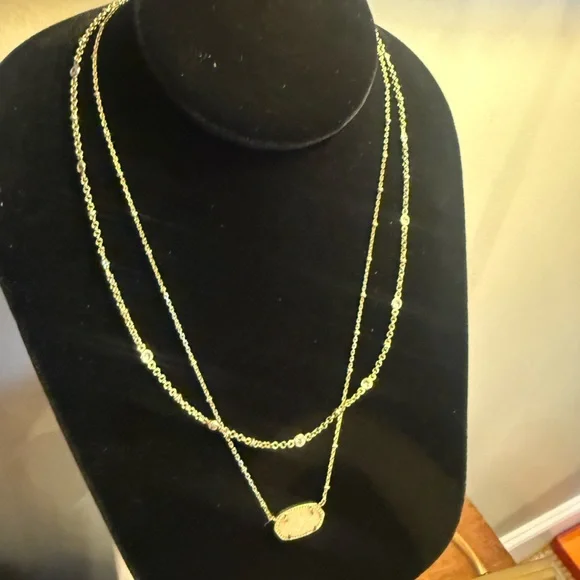 Kendra Scott Elisa Gold Multi-Strand Necklace in Iridescent Drusy - Picture 6 of 10